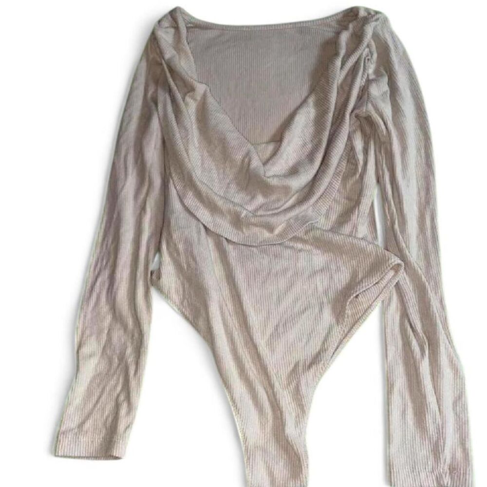 Shein Women's Cream and Tan Bodysuit
